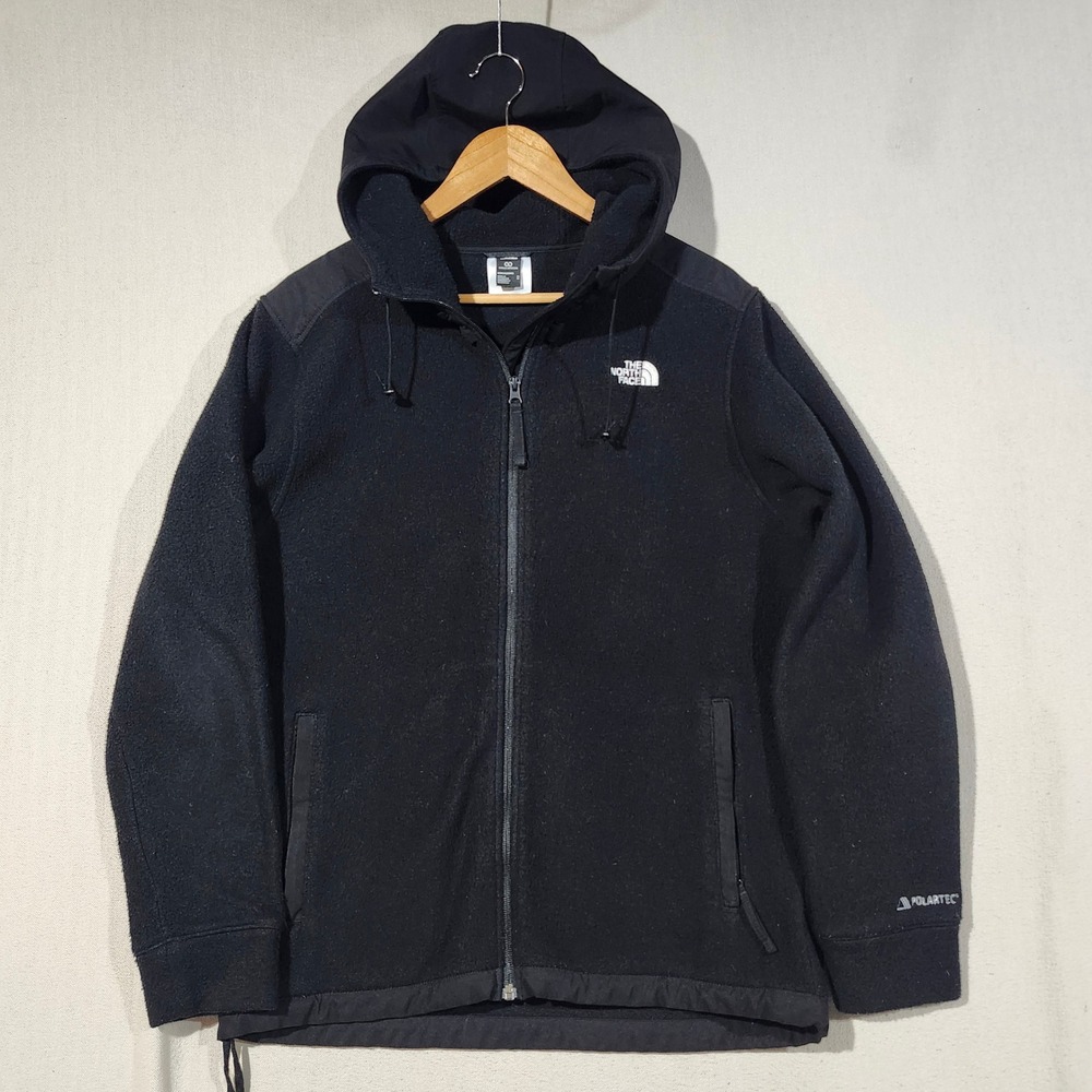 The North Face Mens Black Polartec Circular Design Hooded Fleece Jacket Size M